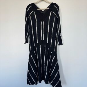 Chic Asymmetrical Striped Dress